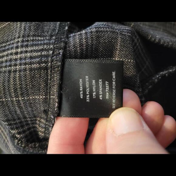 Simply Vera Vera Wang XXL darkish brow/grey plaid skinny pants - Picture 5 of 6